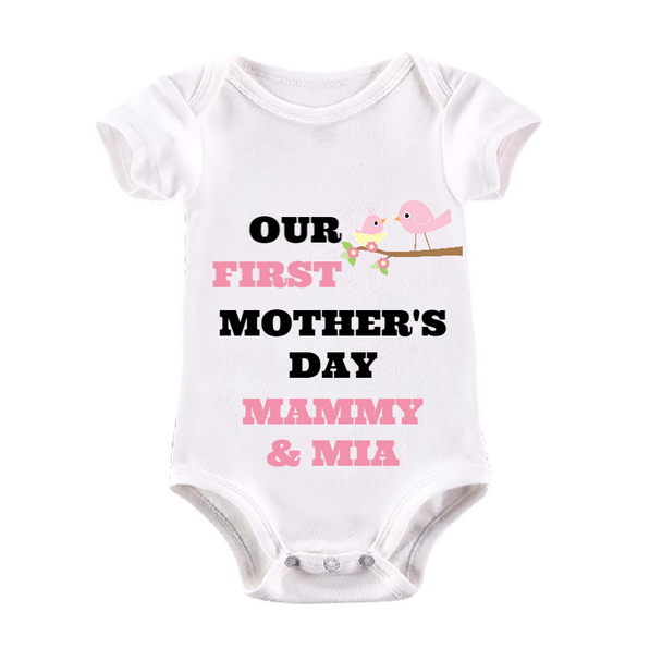 Personalised 1st Mothers Day Girl Baby Vest