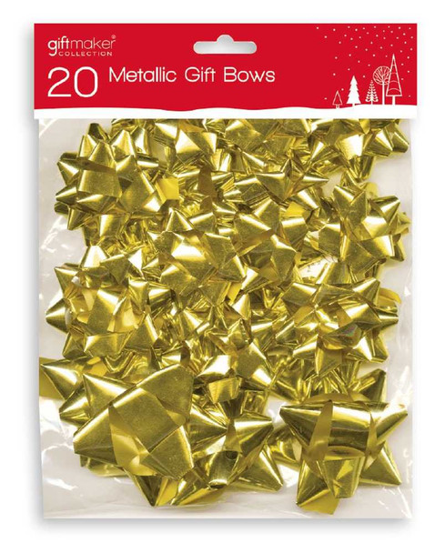 20 Pack Of Gold Bows