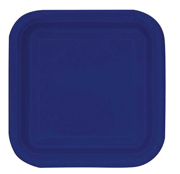 Navy Blue Square Plates (14 Pack)