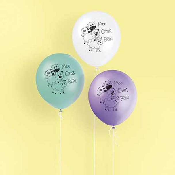 Pastel Farm Party Balloons