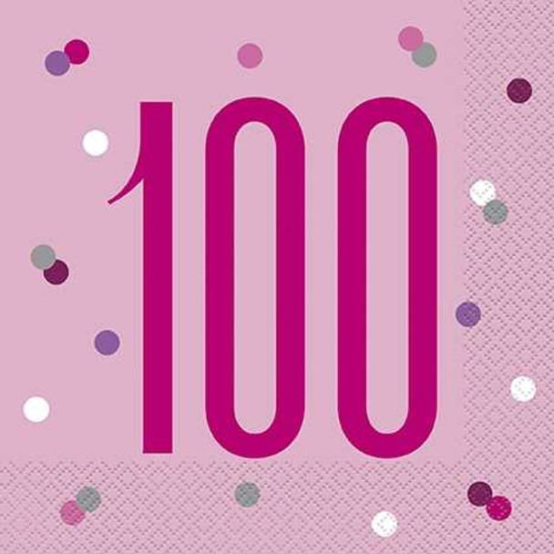 Pink Dot Glitz 100th Napkins