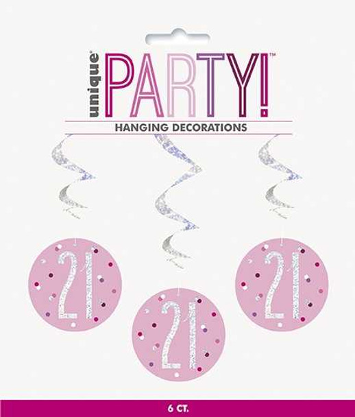 Pink Dots Glitz 21st Swirls