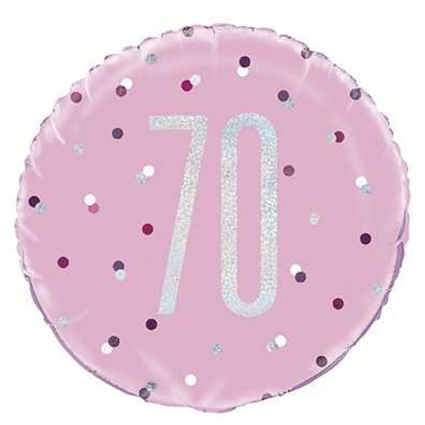 Pink Dots Glitz 70th Balloon