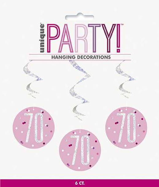 Pink Dots Glitz 70th Swirls