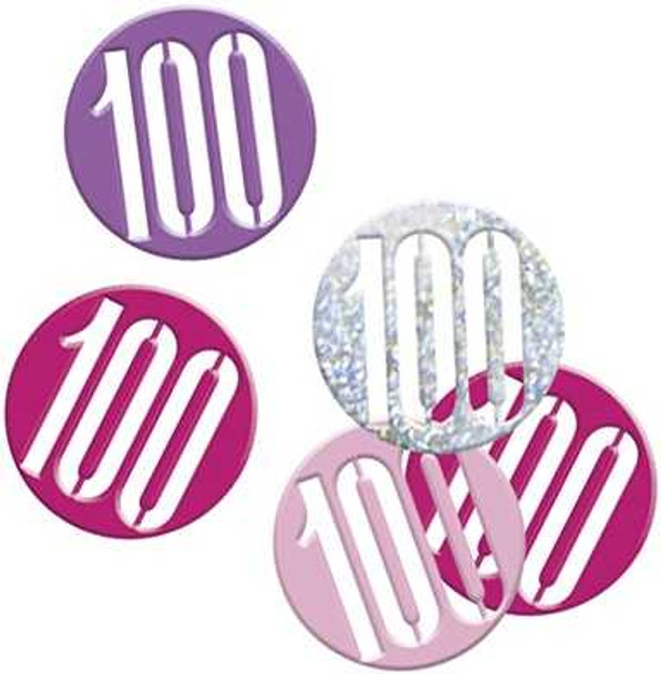 Pink Glitz 100th Confetti