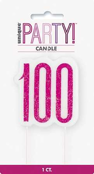 Pink Glitz 100th Candle