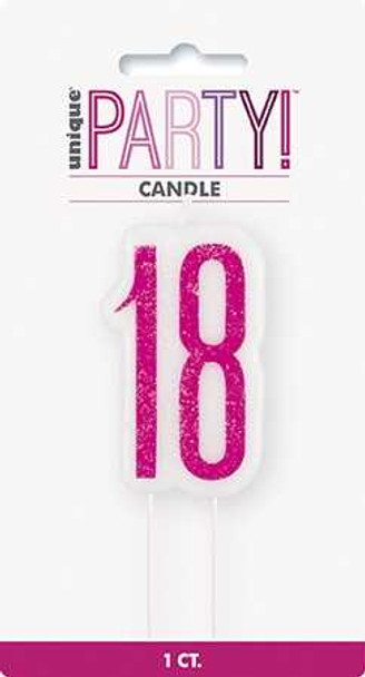 Pink Glitz 18th Candle