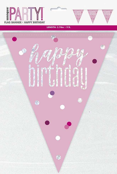 Pink Glitz Birthday Bunting