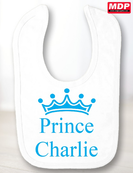 Personalised Prince Baby Bib