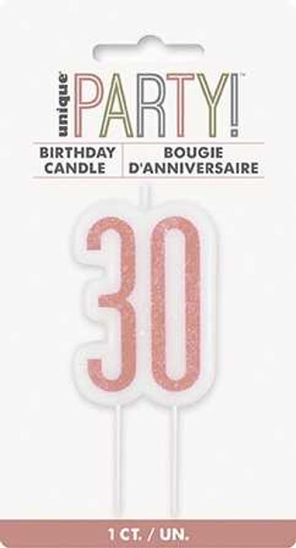 Rose Gold 30th Candles