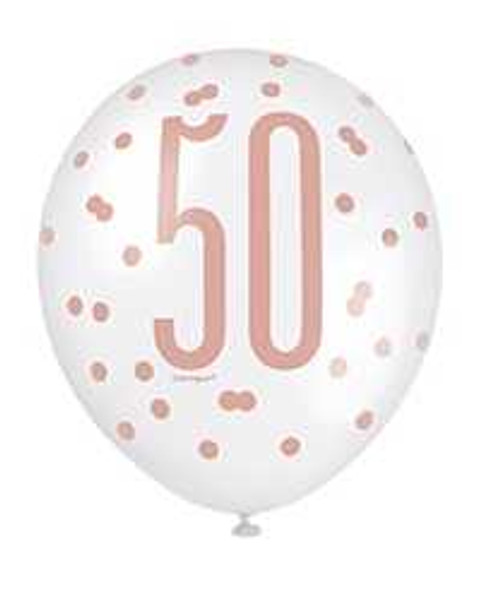 Rose Gold 50th Balloons
