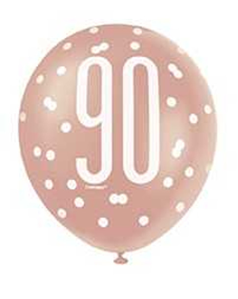 Rose Gold 90th Balloons