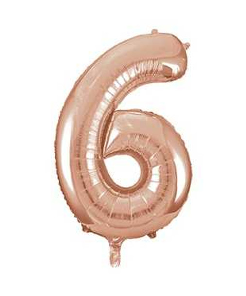 Rose Gold Number 6 Balloon