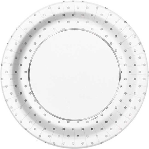 Silver Dots Elegant Plates