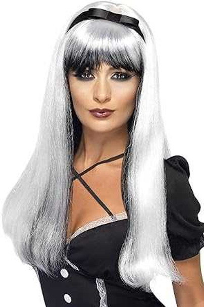 Silver With Black Wig