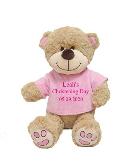Personalised Embroidery Small Christening Girl Teddy