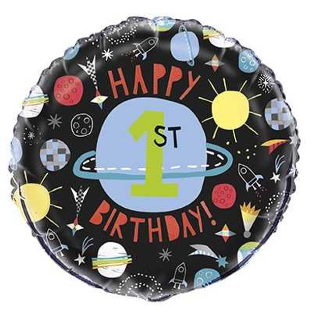 Space 1st Birthday Balloon