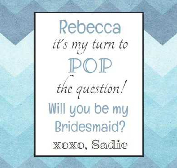 Personalised Bridesmaid Bottle Labels (6 Pack)