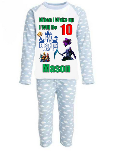 Personalised Fortnite Kids Pyjamas PartyWorld