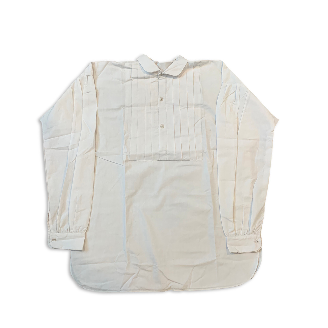 open lace back dress White Poplin Pleated Pintuck Dress Shirt main image 1