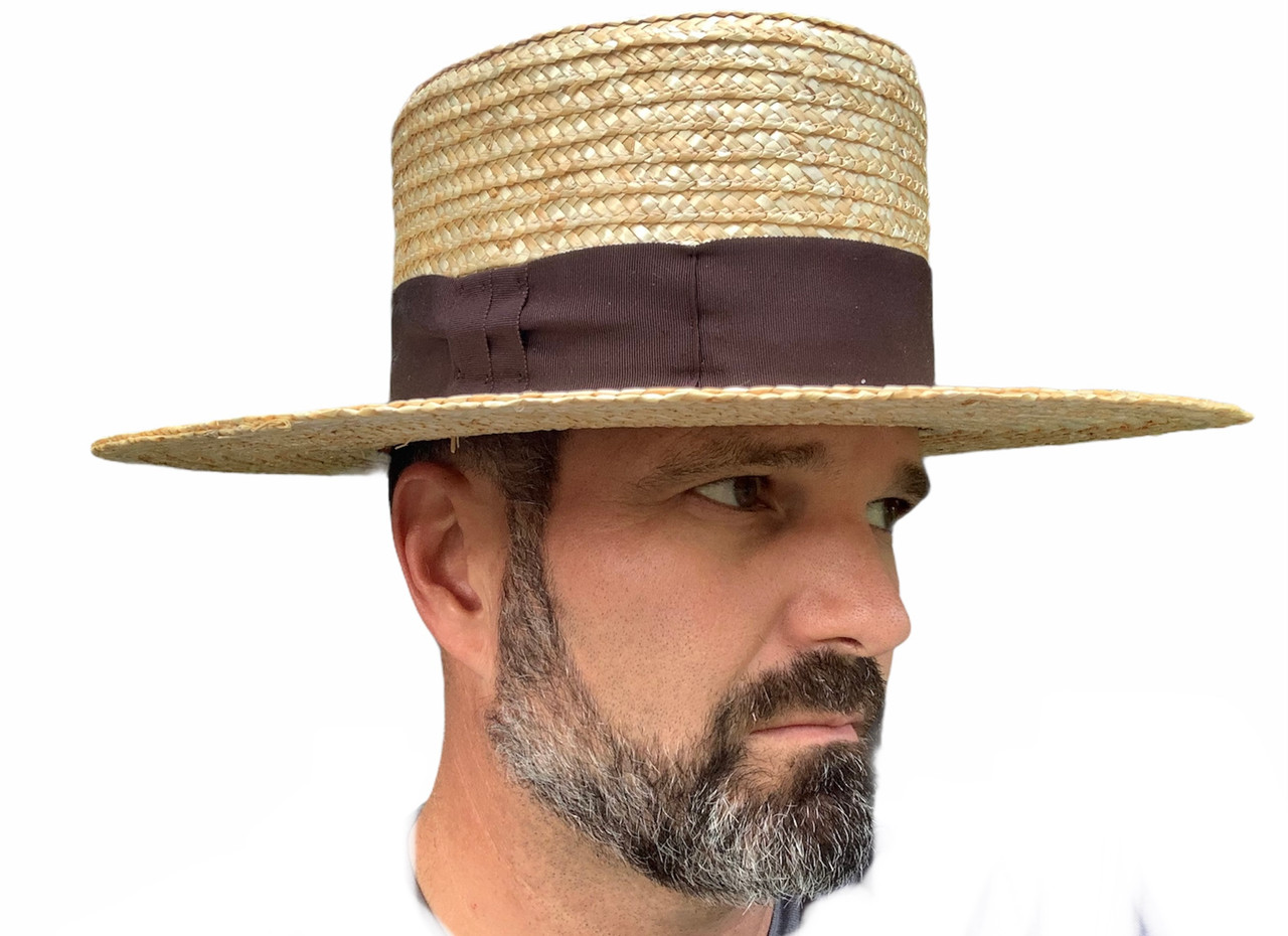 Straw Hat - 5 inch crown, 4 inch brim