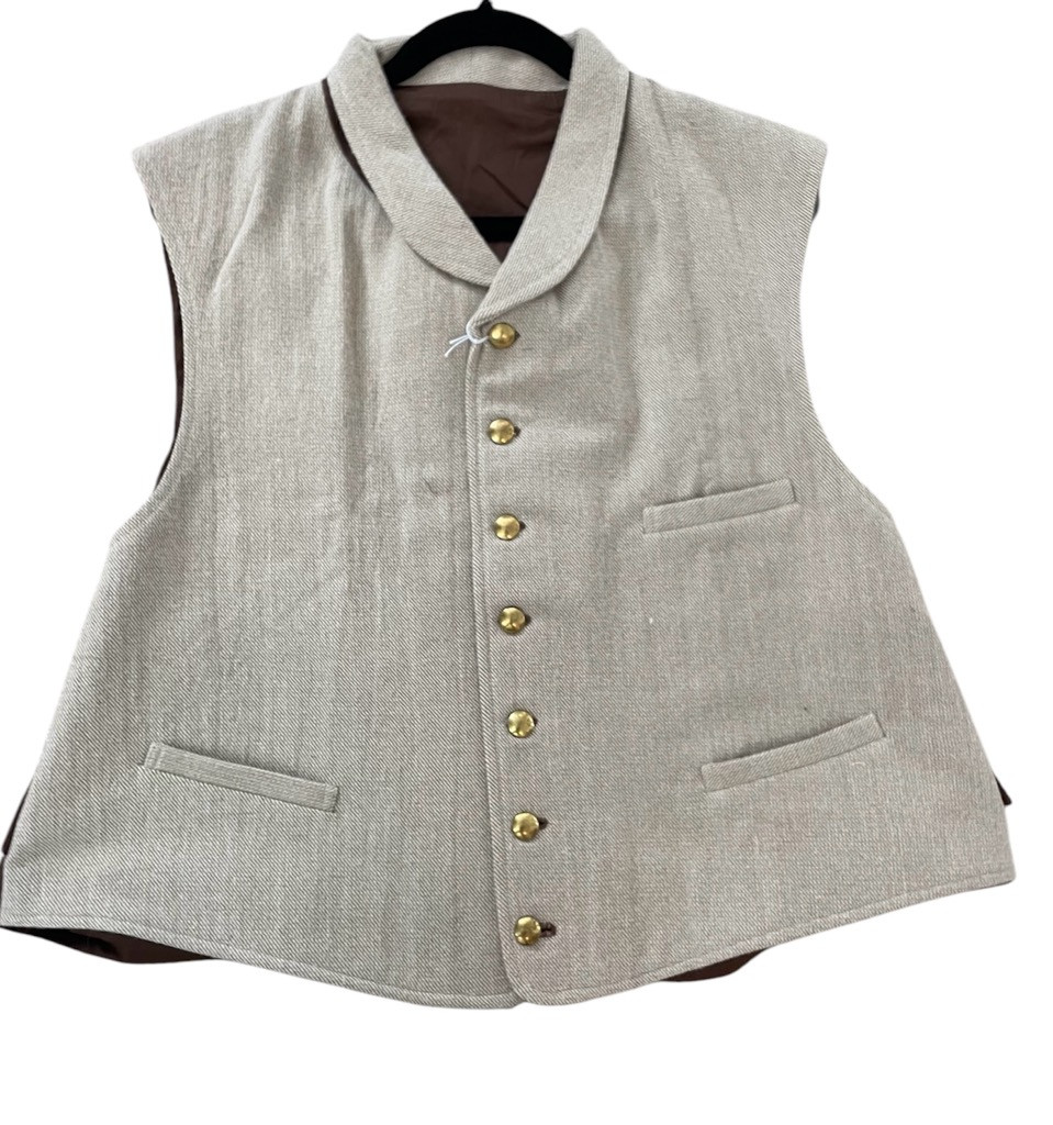 極美品 JilSander Flax Blend Buttonless Vest Excelsior Men's High Collar Men's Civilian Vest - South Union Mills