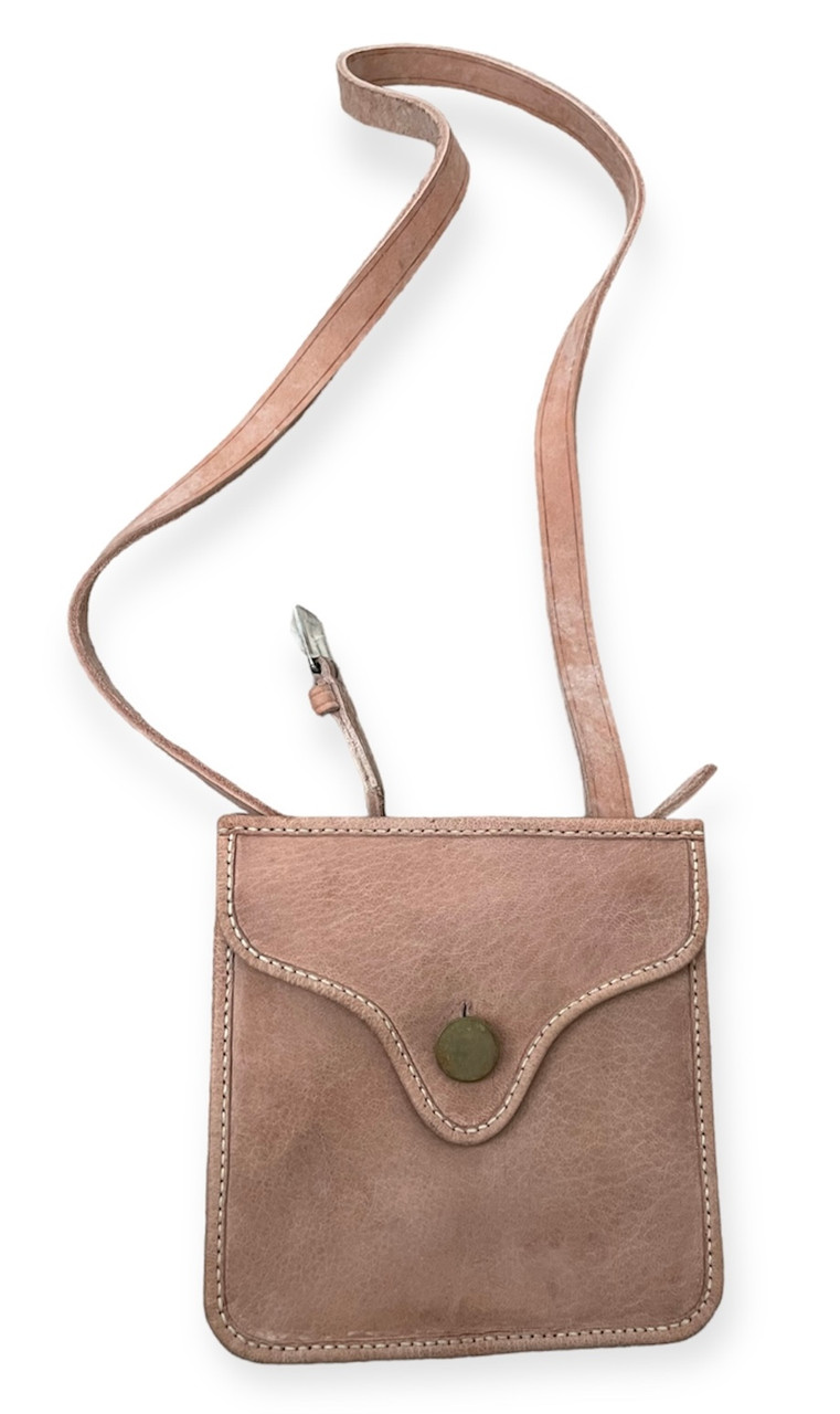 Hunting Pouch/Shot bag with scalloped flap and brass button
