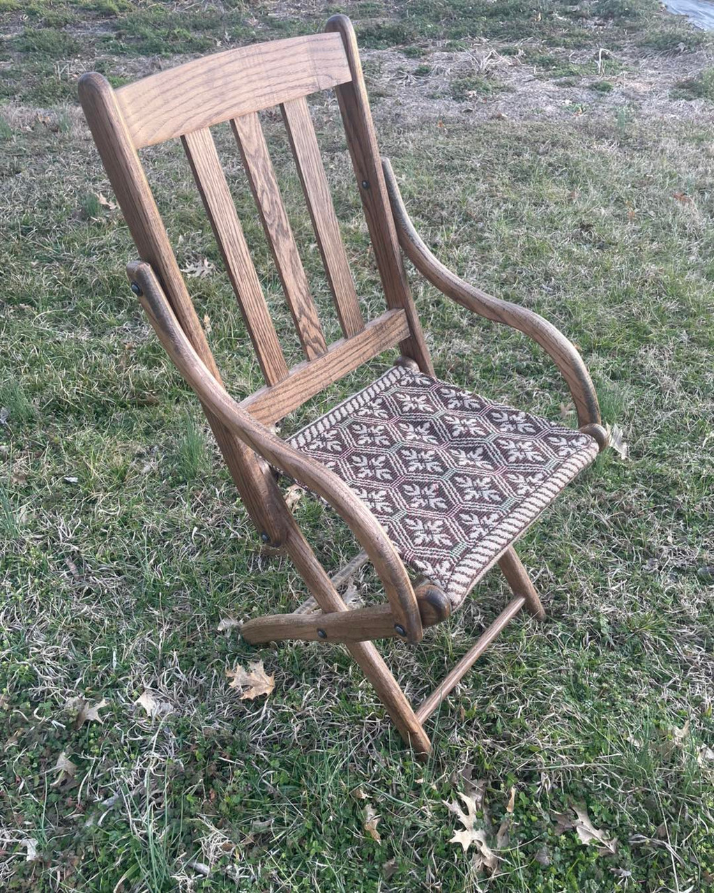 Folding Camp Chair - Oak - South Union Mills