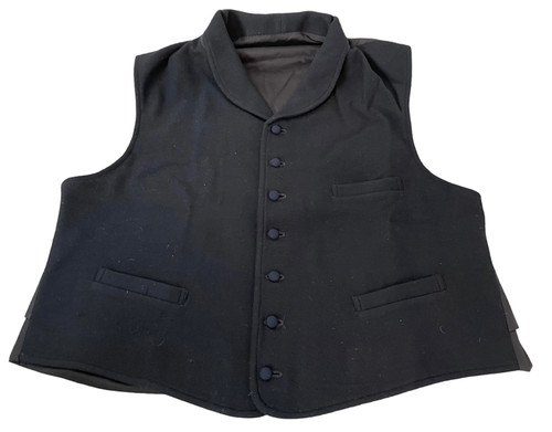 Excelsior Vest in black wool broadcloth