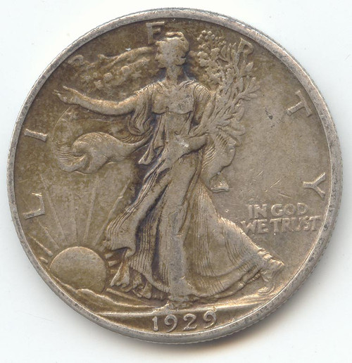 1929-S Walking Liberty Half Dollar, Original XF