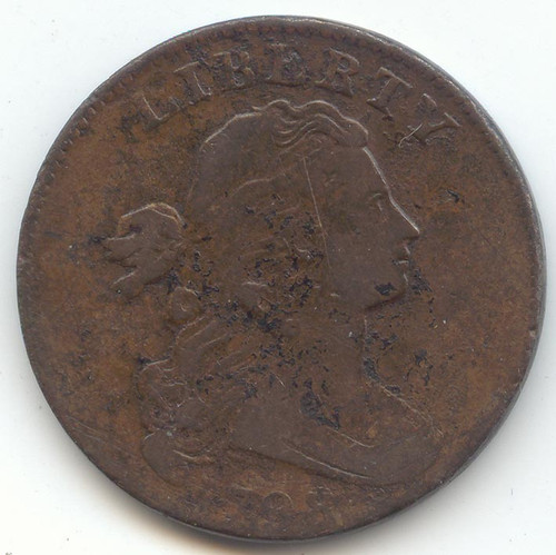 1798 Draped Bust Large Cent, Type 2 Hair, Fine-VF Details