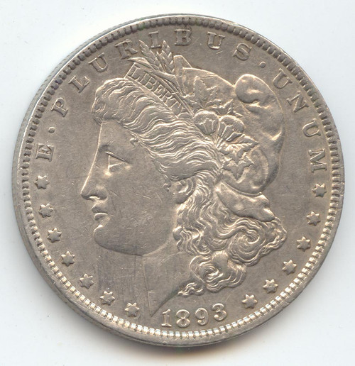 1893 Morgan Silver Dollar, Scarce P Mint, Lustrous XF-AU