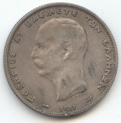 Greece, 1911 2 Drachmai, VF-XF