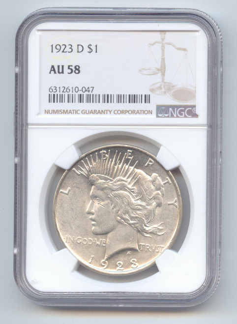 1923-D Peace Dollar, NGC AU-58