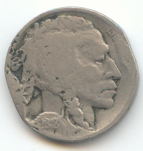 1918/7-D Buffalo Nickel, Good Details, Clear Overdate