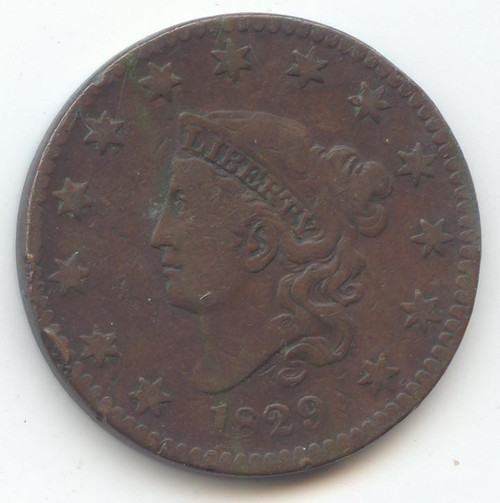 1829 Coronet Head Large Cent, VG-Fine