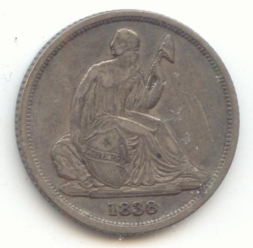1838-O Seated Liberty Dime, Sharp XF Details