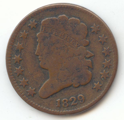 1829 Classic Head Half Cent, Original VG