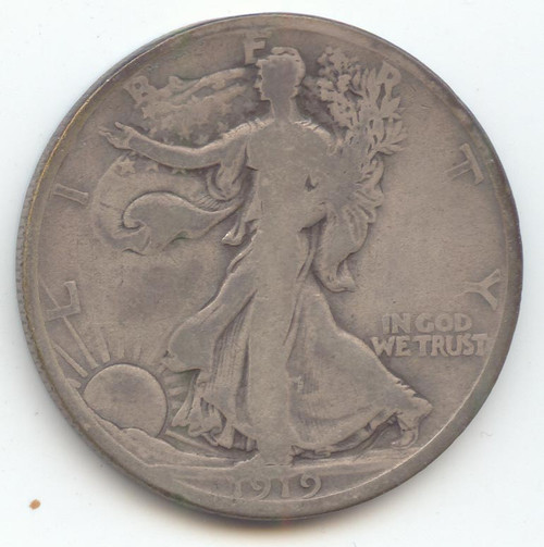1919-D Walking Liberty Half Dollar, VG-Fine