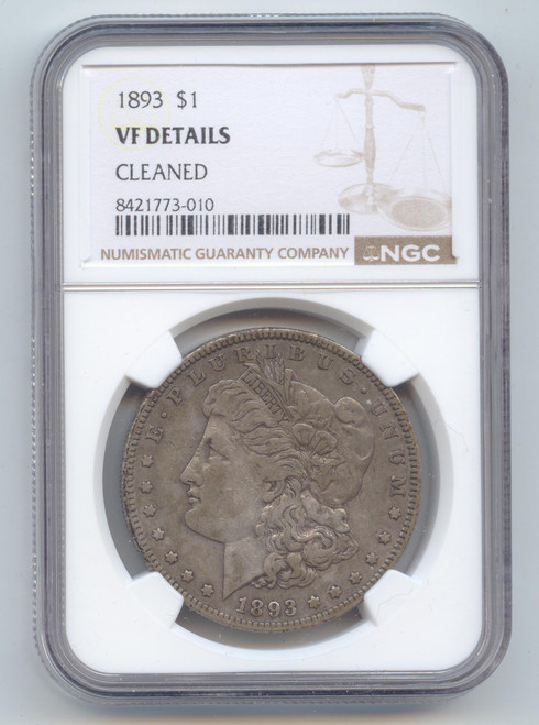 1893 Morgan Silver Dollar, Scarce P Mint, NGC VF Details