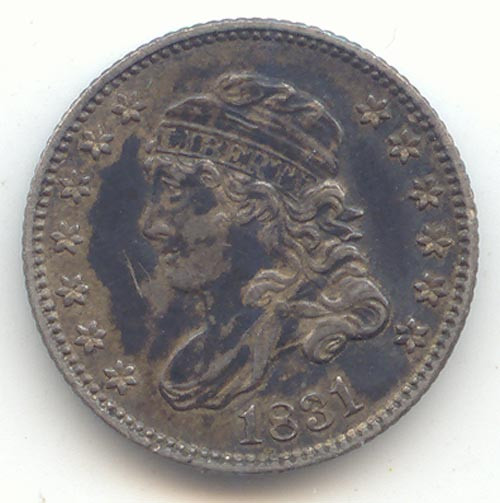 1831 Capped Bust Half Dime, Sharp AU-Unc