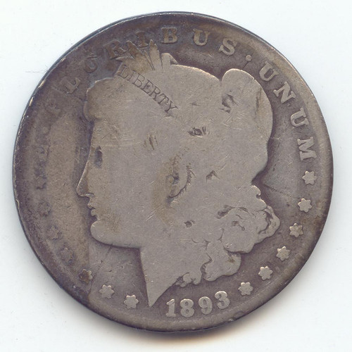 1893 Morgan SIlver Dollar, Scarce P Mint, AG