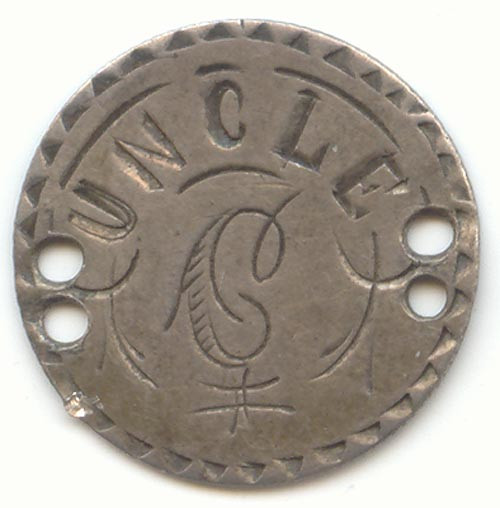Canada, Victoria Half Dime, Five Cent Silver Love Token, Uncle C