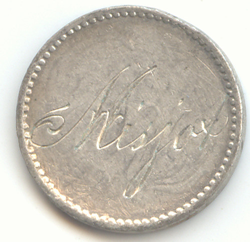 Love Token, 1899 Denmark 10 Ore, Name Misjot