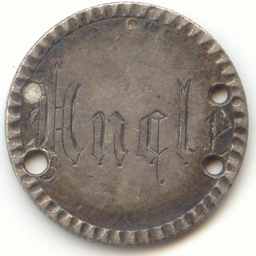 1872 Seated Liberty Dime Love Token, Name Uncle