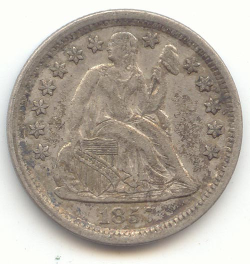 1857 Seated Liberty Dime, XF