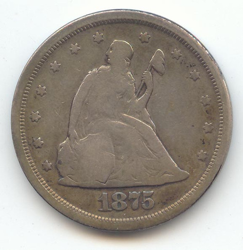 1875-S Twenty Cent Piece, 20c, VG Details