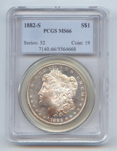 1882-S Morgan Silver Dollar, PCGS MS-66, Gem Unc!