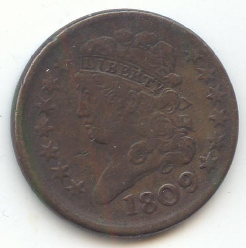 1809 Classic Head Half Cent, VF Details