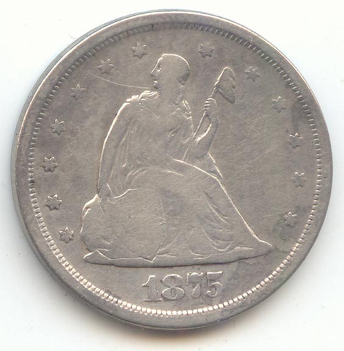 1875-S 20c Piece, Twenty Cents, VG Details